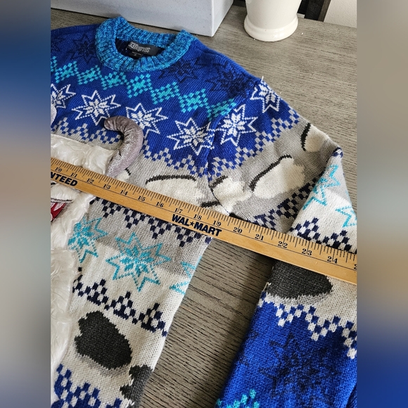 Ugly Christmas Sweater Yeti Party Size SMALL UNISE Holiday Funny Beverage Holder - Picture 5 of 7